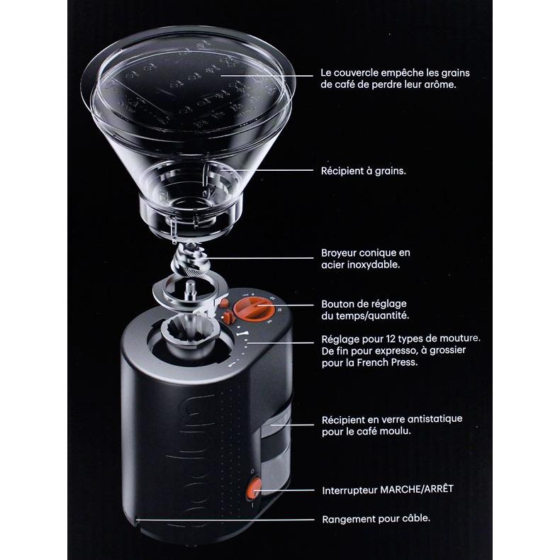 bodum BISTRO ボダム ビストロ 電動コーヒーグラインダー ブラック BK 1090301JP3P 送料無料の画像