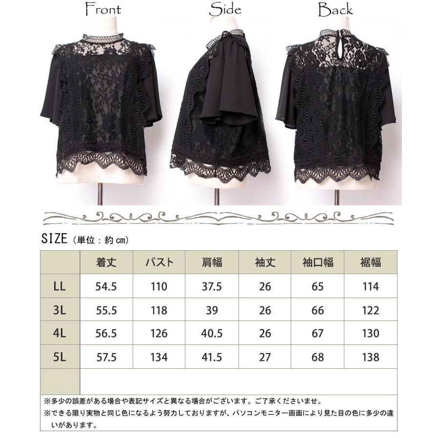 大きいサイズ レディース レディス トップス ブラウス レース 花柄