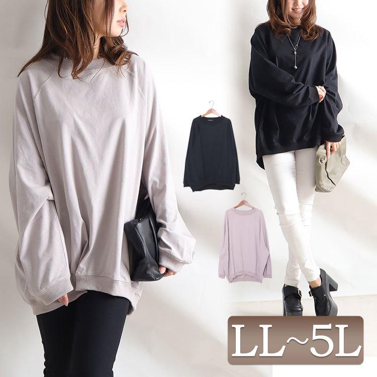 大きいサイズ レディース トップス トレーナー スウェット ドルマン 長袖 ロング ラグランスリーブ 春コーデ 春 秋 Ll 2l 3l 4l 5l ブラック 黒 グレージュ Bai 0094 大きいサイズワンピース問屋 通販 Yahoo ショッピング