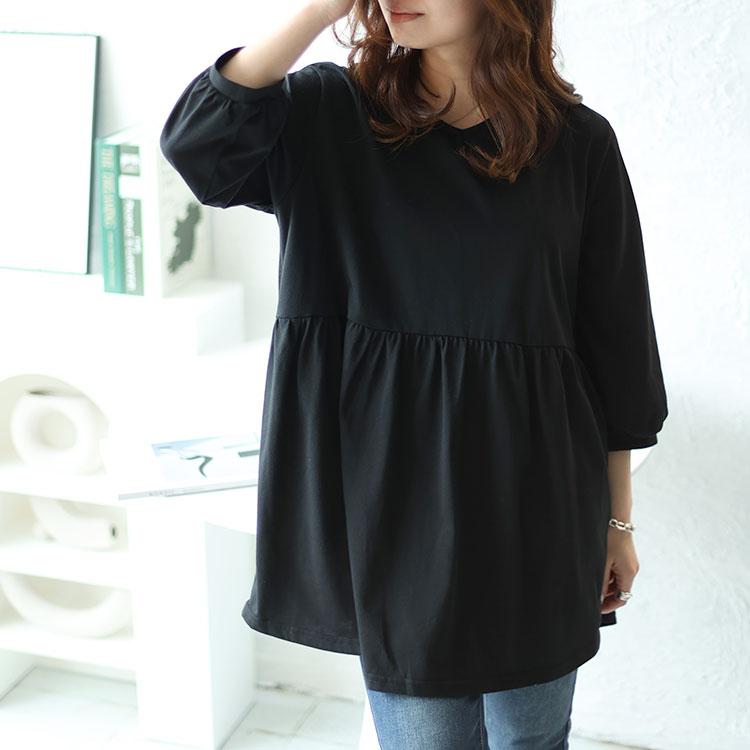 ドレスハーセルフ　Vネックワンピース/チュニックM〜Lサイズ DRESS HERSELF シャツワンピース/シルクVネック