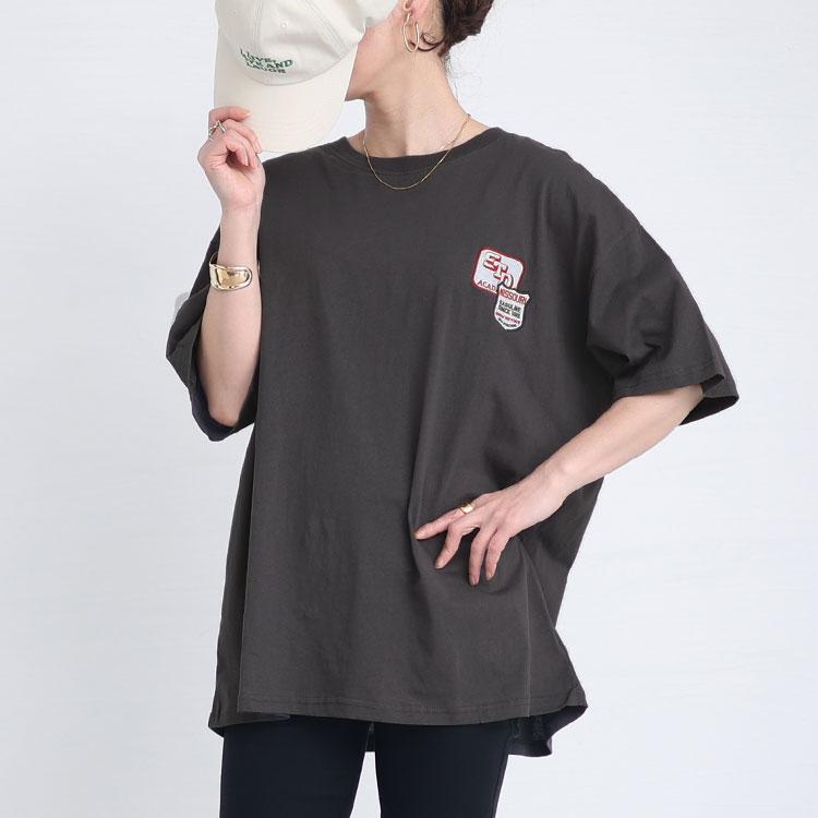 tシャツ 長袖Tシャツ（ロンT）ワンポイント ワッペン レディース 楽天市場】ロンT メンズ 長袖Tシャツ クルーネック カレッジロゴ