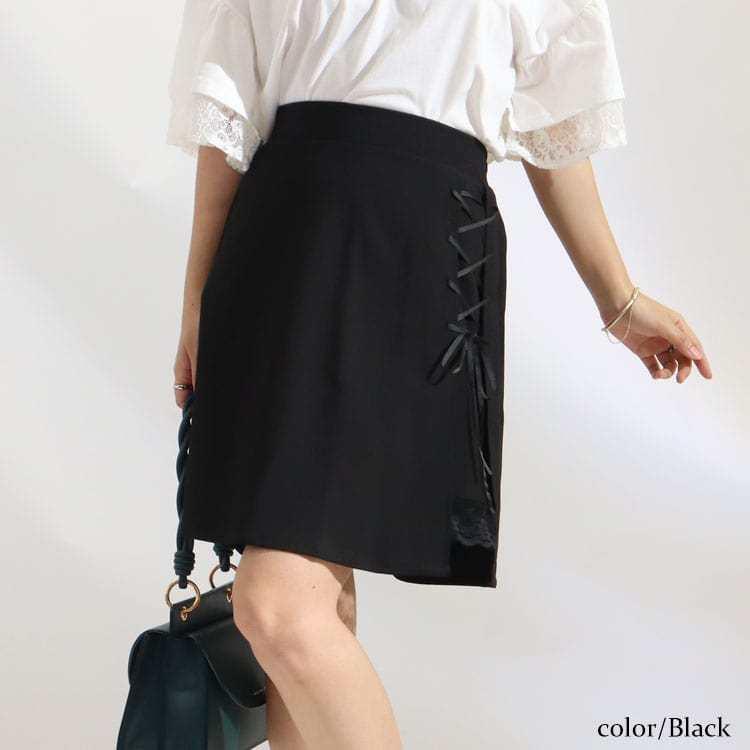 【if six was nine】サイズ25レースアップミニスカート黒【美品】 if six was nine】サイズ25レースアップミニスカート黒【美品