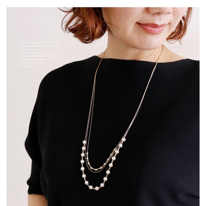 フォクシー　美品２連パールネックレス　留め具綺麗です。　　　極美品 大きいサイズ レディース レディス アクセサリー ネックレス 2連