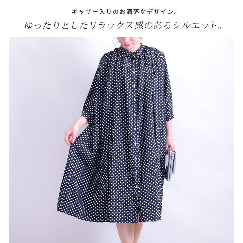 大きいサイズ レディース ワンピース ドット柄ギャザーシャツワンピース ワンピ ドットワンピース 夏新作 Ll 2l 3l 4l 5l ネイビー ゴールドジャパン Sw 0371 大きいサイズワンピース問屋 通販 Yahoo ショッピング