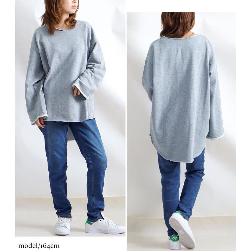 大きいサイズ レディース トップス トレーナー 切りっぱなし 長袖 Vネック フレア ロング 秋コーデ 秋 冬 Ll 2l 3l 4l ブラック 黒 カーキ 杢グレー グレー Wk 0281 大きいサイズワンピース問屋 通販 Yahoo ショッピング