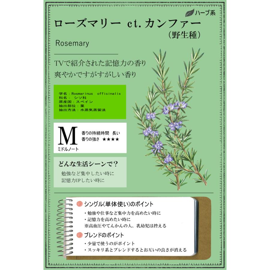 女性が喜ぶ ローズマリー Ct カンファー 野生種10ml アロマ アロマオイル エッセンシャルオイル 精油 Wantannas Go Id