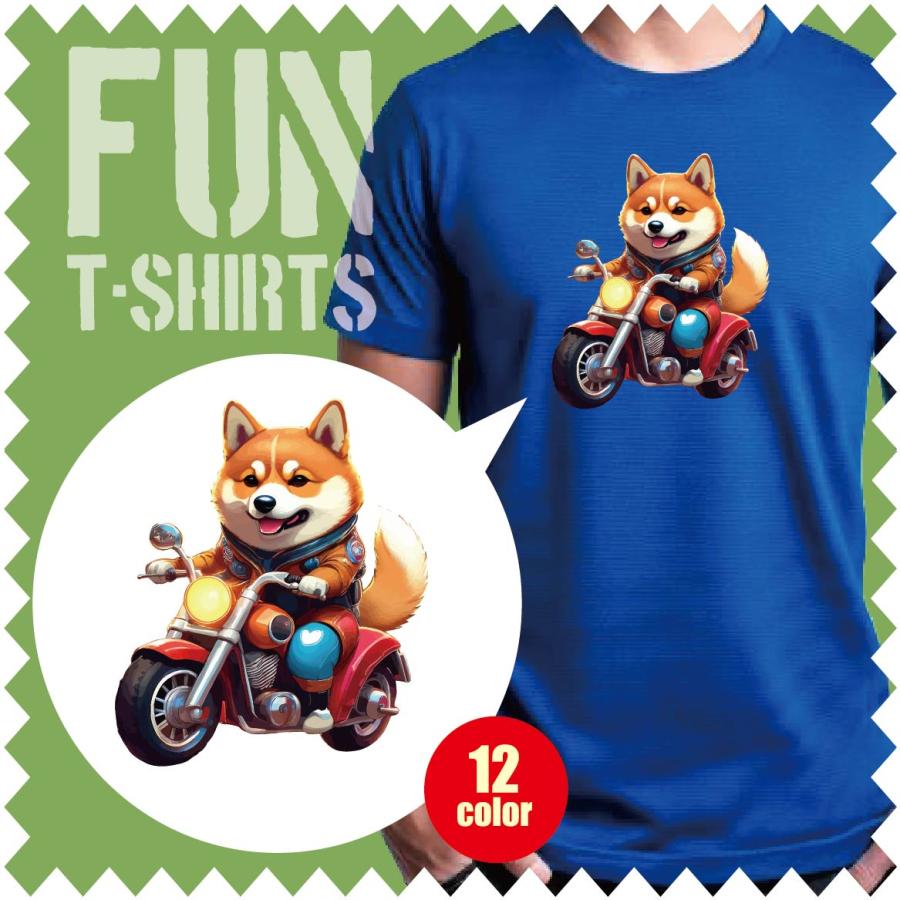 Tシャツ 半袖 柴犬 しばいぬ バイク アメリカン オートバイ ツーリング