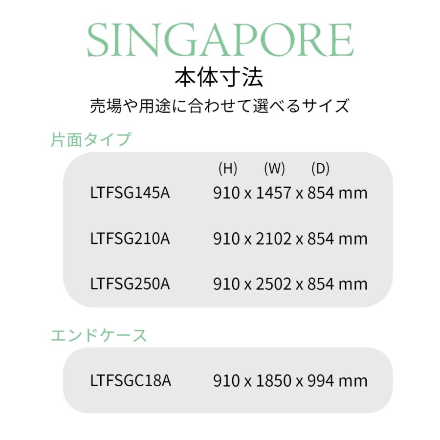 冷凍プラグインショーケース　ダイキン　平型　業務用　冷凍ショーケース　SINGAPORE　エンドケース　LTFSGC18A　854L｜tookfactory｜06