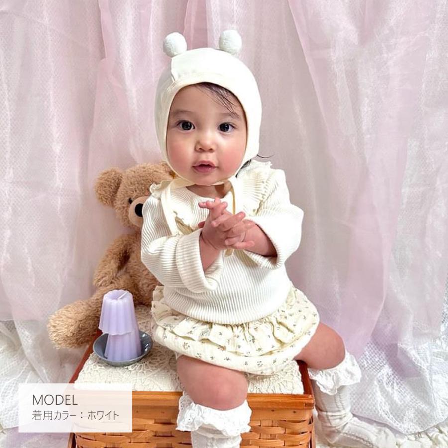 ベビー 帽子 くま耳 耳付き ボンネット くまボンネット 男の子 女の子