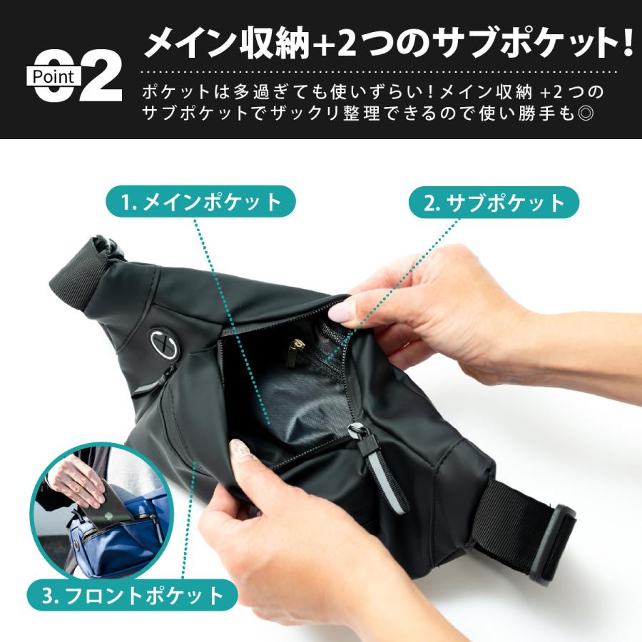 ウエストポーチ 超コンパクト 意外と入る 通気性良い コードホールあり ウエストポーチ ボディバッグ メンズ レディース 撥水 コードホール 斜
