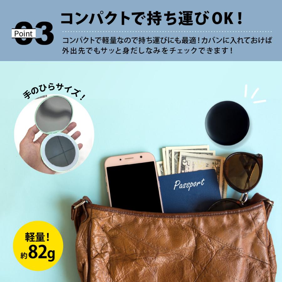 コンパクトミラー 拡大鏡 おしゃれ ライト付き 手鏡 拡大鏡付き