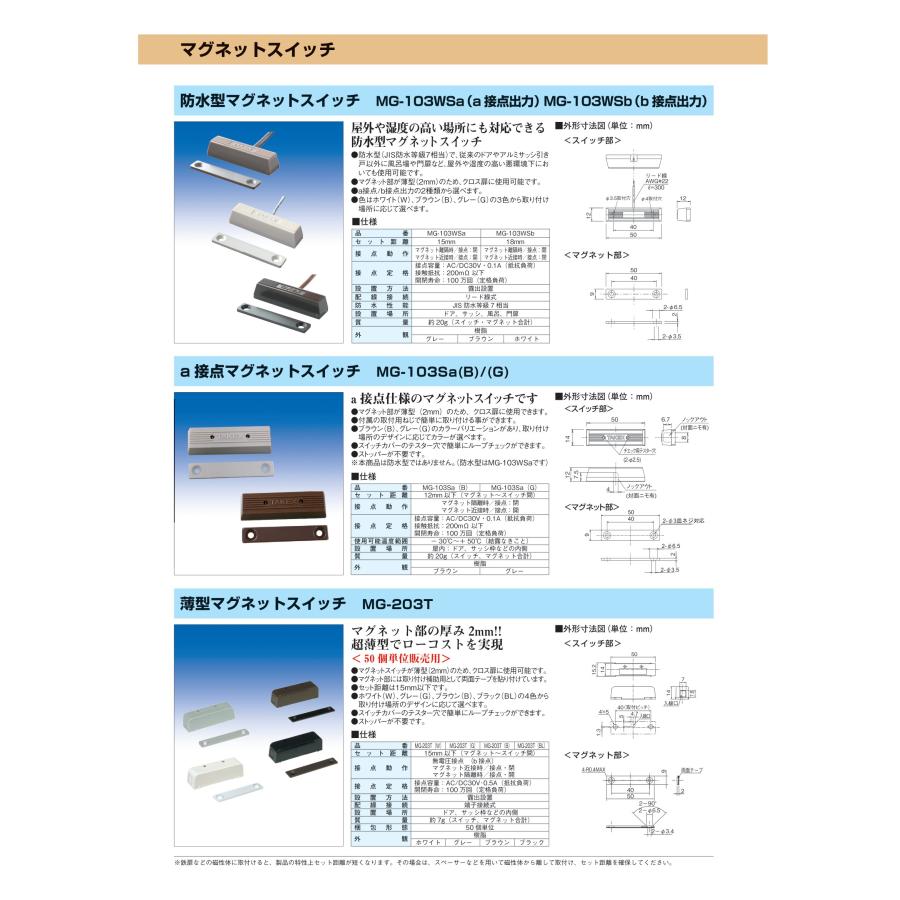 TAKEX（タケックス） 【MG-103S（W)】マグネットスイッチセット