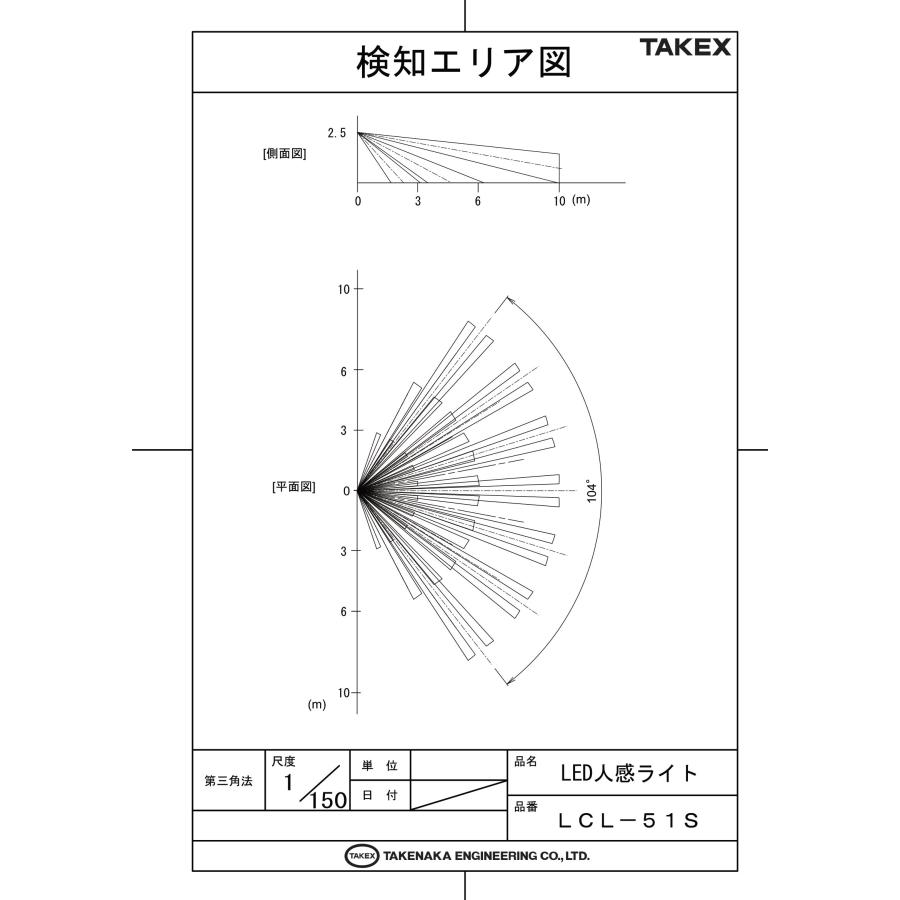TAKEX（タケックス） 【LCL-51S】LED人感ライト 竹中エンジニアリング