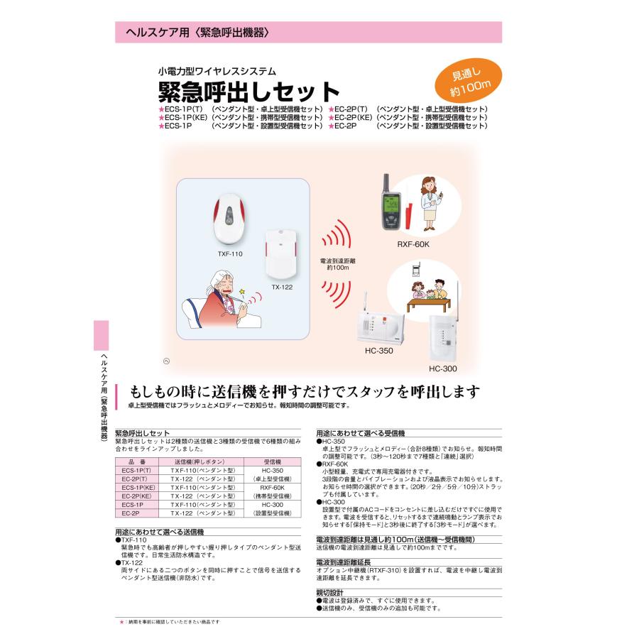【ECS-1P(KE)】緊急呼出しセット (携帯型受信機セット) TAKEX 竹中エンジニアリング_1