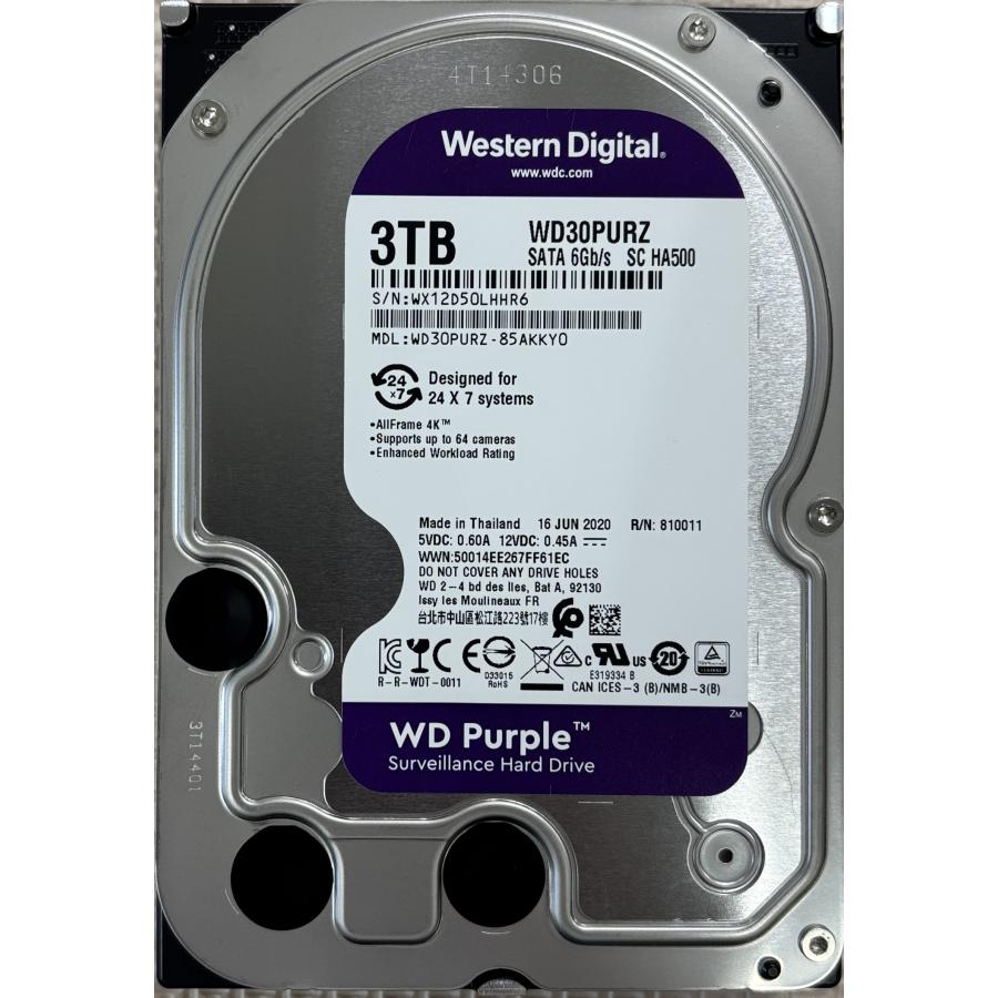 WD Purple 3TB 内蔵型ハードディスクドライブ Western Digital 内蔵ハードディスク 3.5インチ 6TB WD63PURU