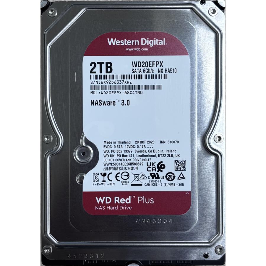 WD Red Western Digital Plus WD20EFPX NAS ハードディスク 2TB