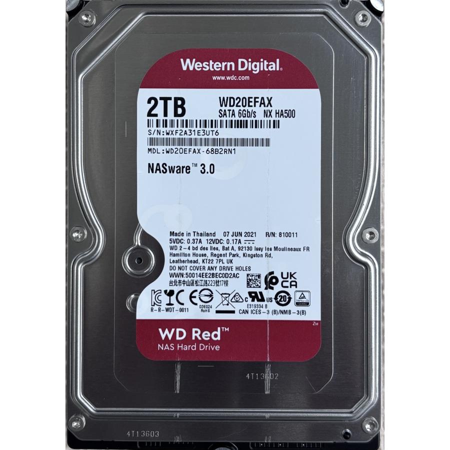 WD Red Western Digital Red NAS ハードディスク 2TB / フォーマット