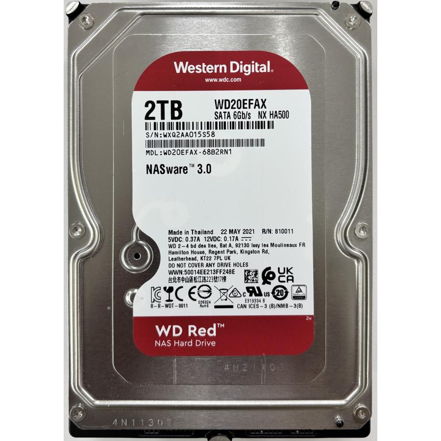 WD Red Western Digital WD20EFAX Red NAS ハードディスク 2TB