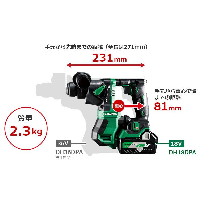 HiKOKI ハイコーキ/コードレスロータリハンマドリル/DH12DD/N00538/BCランク/71【中古】 マルチボルト HiKOKI[ハイコーキ] 10.8V コードレスロータリ