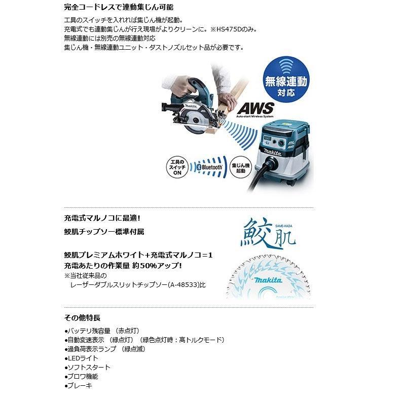 マキタ（makita） 18V-6.0Ah 125mm 充電式マルノコ HS474DRGX（青