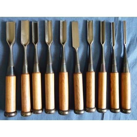 【大棗　藤袴　溜】長谷川祐斉　共箱 組鑿 長谷川 箱鑿 赤樫柄 十本組(紙箱) : ToolMate別館 Yahoo!店