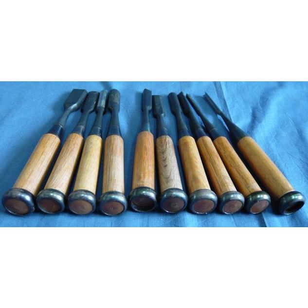 組鑿 長谷川 箱鑿 赤樫柄 十本組(紙箱) : ToolMate別館 Yahoo!店