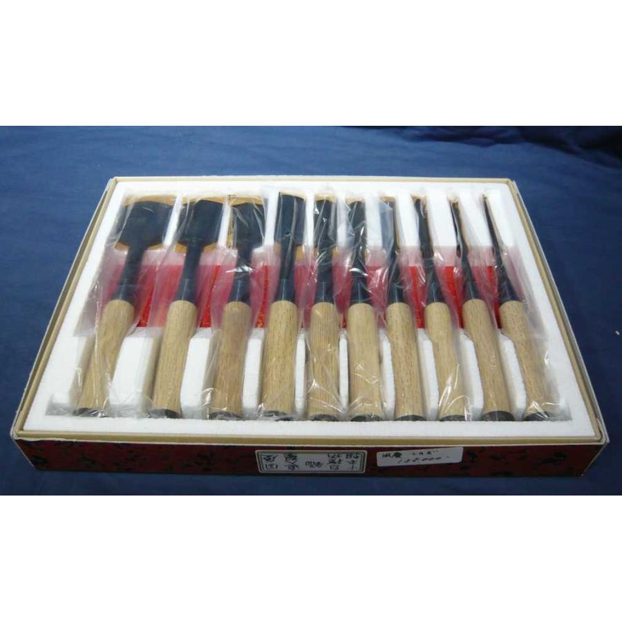 新入荷 ToolMate別館 Yahoo 店組鑿 国慶 しのぎ 追入 白樫柄 十本組