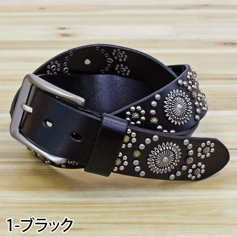ベルト メンズ 本革 レザー ウエスタン スタッズベルト 牛革 男女兼用