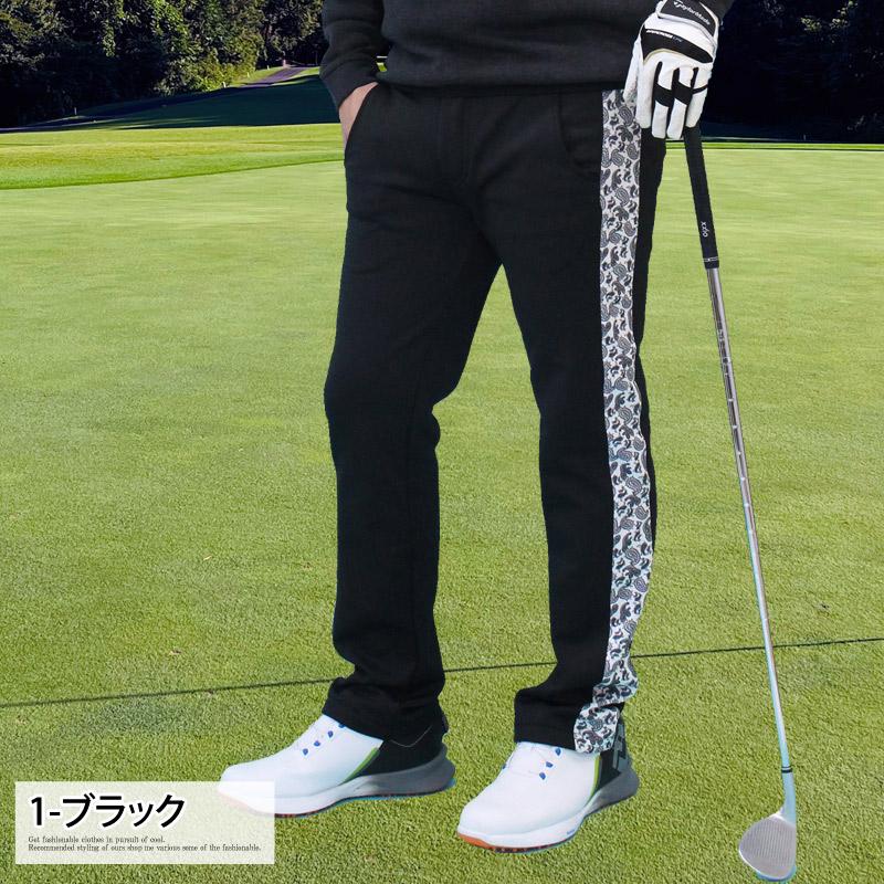ゴルフパンツ メンズ ゴルフウェア 暖かい 裏起毛フリース ストレッチ