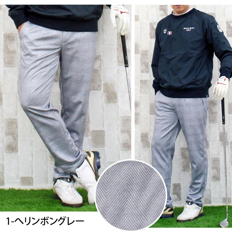 ゴルフパンツ メンズ ゴルフウェア 総柄 ストレッチ イージーパンツ