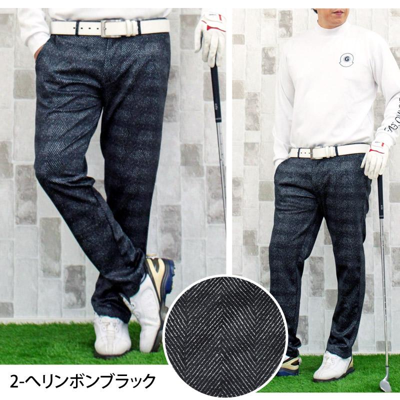 ゴルフパンツ メンズ ゴルフウェア 総柄 ストレッチ イージーパンツ
