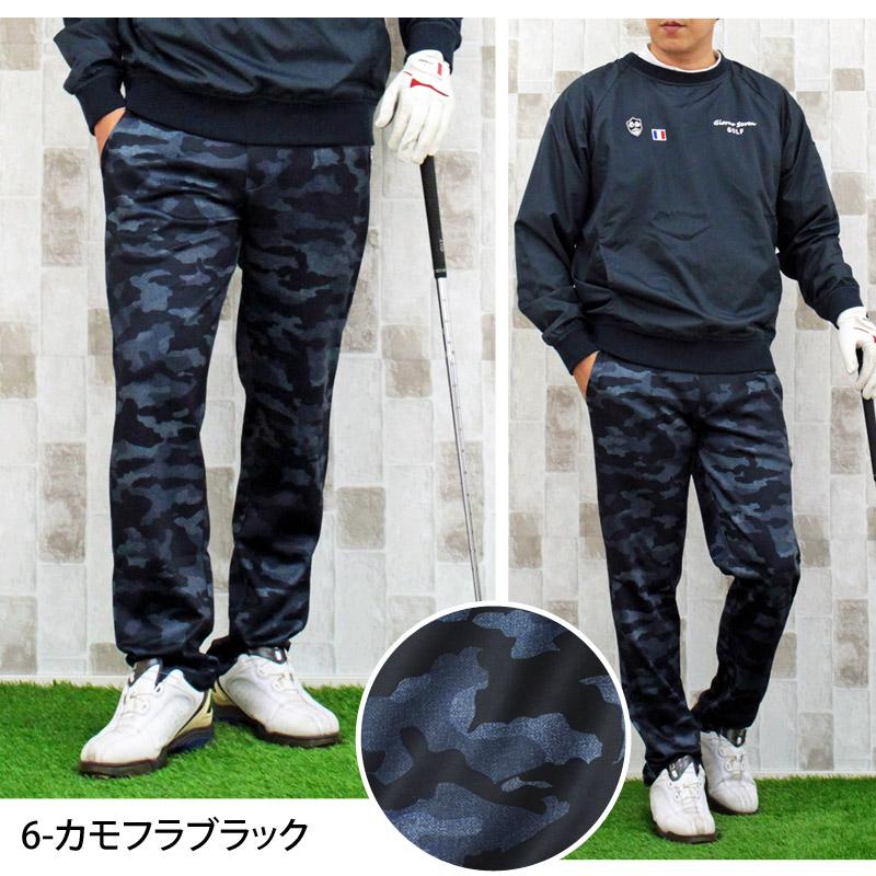 ゴルフパンツ メンズ ゴルフウェア 総柄 ストレッチ イージーパンツ