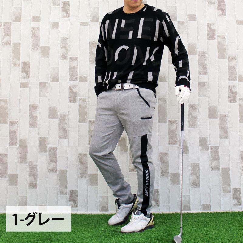 ゴルフパンツ メンズ ゴルフウェア ストレッチ ジャージ サイドライン
