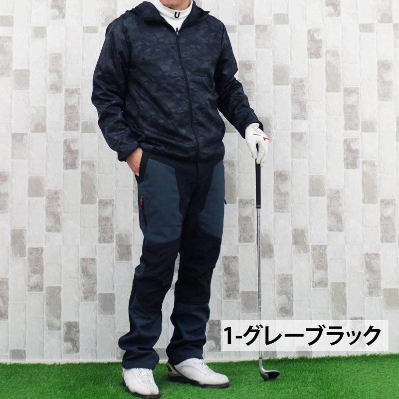 ゴルフパンツ メンズ ゴルフウェア 暖か裏起毛フリース ストレッチ
