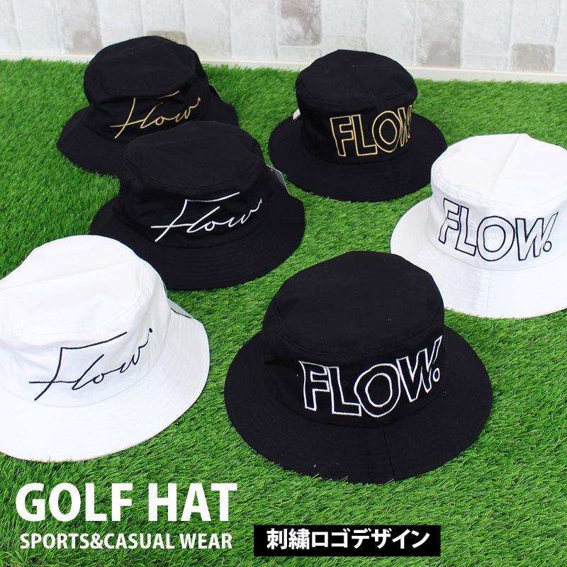 ハット ゴルフウェア 帽子 メンズ ゴルフ バケットハット ロゴ