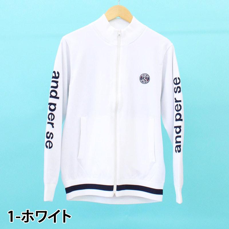 新品タグ付き　and per se ゴルフウェア　ブルゾン　長袖 and per se アンパスィ ゴルフウェア メンズ ニットブルゾン