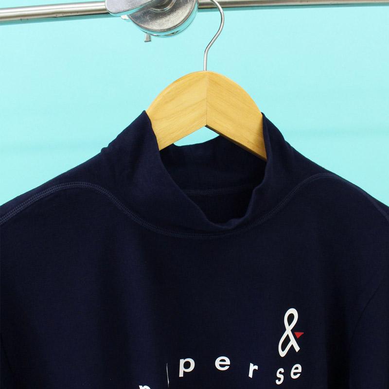 サイズ：3L AND PER SE アンパスィ 2024年モデル モックネック長袖Tシャツ  ネイビー系 [240101426594] ゴルフウェア メンズ ストスト サイズ：3L AND PER SE アンパスィ 2024年モデル モックネック