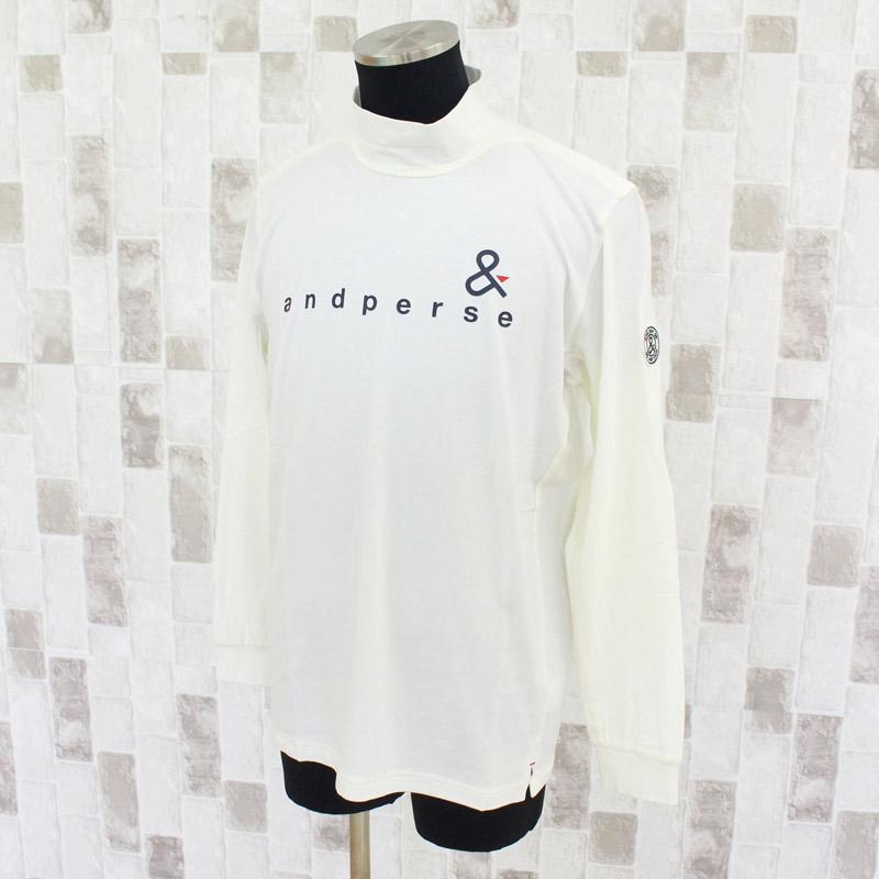 and per se アンパスィ　モックネック　長袖シャツ　L ロゴ　ゴルフ and per se アンパスィ モックネックシャツ 長袖 メンズ ゴルフ