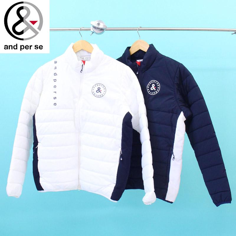 and per se アンパスィ 中綿ブルゾン ゴルフジャンパー アウター 美品 and per se（アンパスィ） ゴルフウェア メンズ 中綿ジャケット