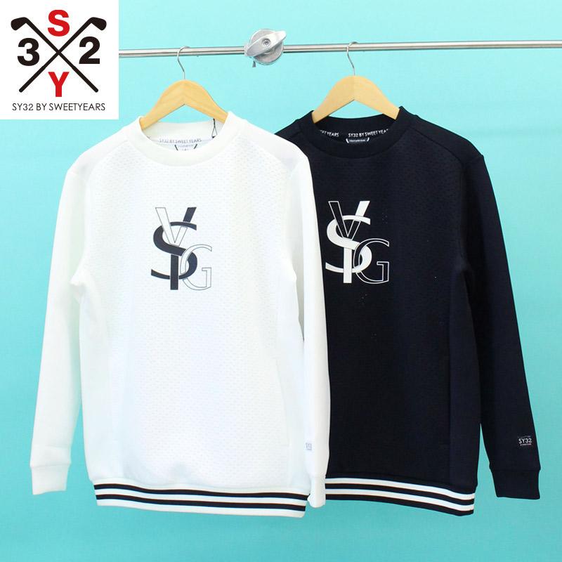 【完売】SY32 BY SWEET YEARS ゴルフウェア ロゴ トレーナー SY32 by SWEET YEARS ゴルフウェア メンズ トレーナー トップス