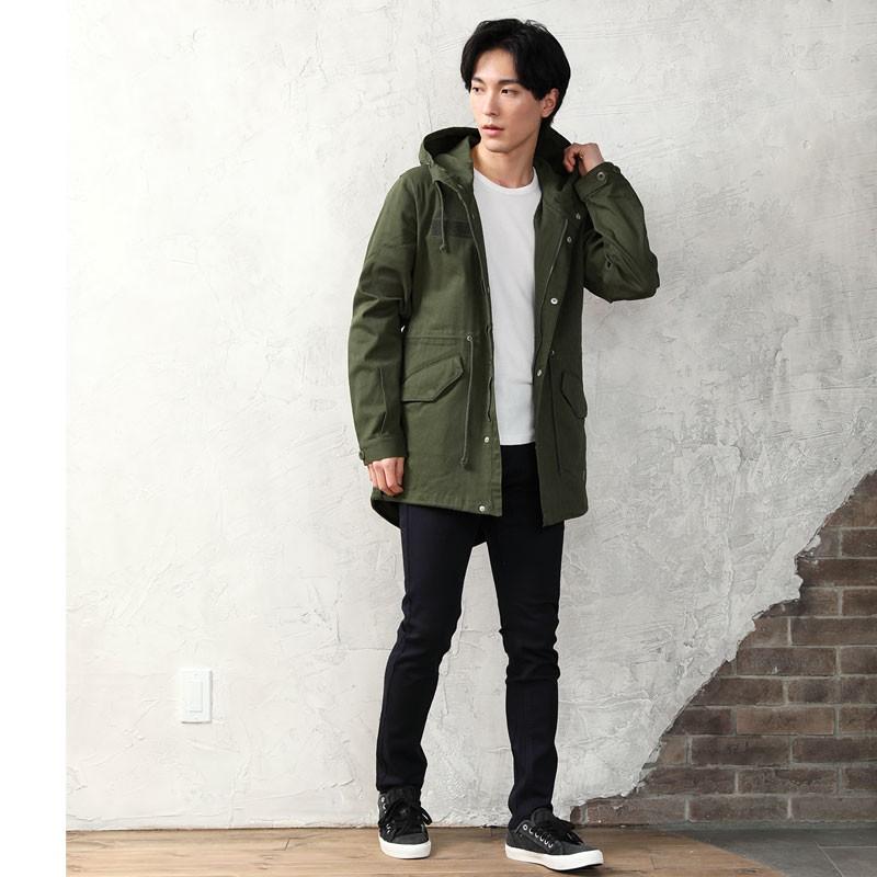 モッズコート メンズ ミリタリージャケット ストレッチツイル ブルゾン