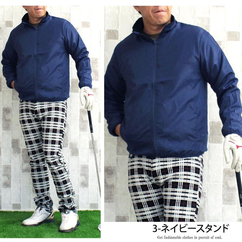 ゴルフジャケット メンズ ゴルフウェア 裏起毛フリース 撥水加工