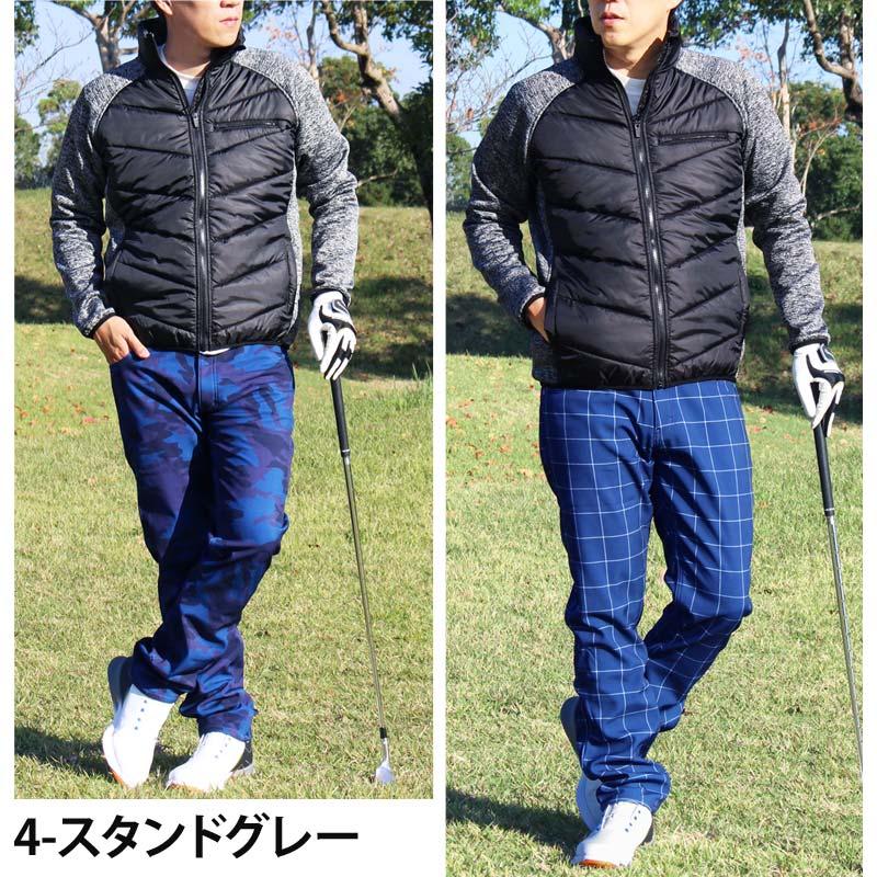 ゴルフジャケット ゴルフウェア メンズ 異素材切替 ナイロン ジャージ