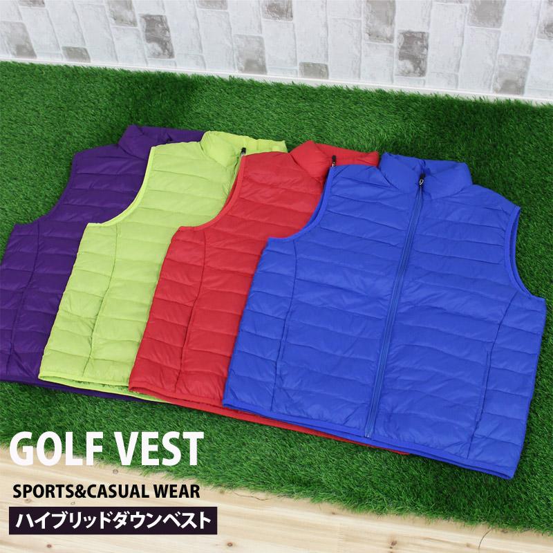ゴルフ ダウンベスト メンズ ジャケット ゴルフウェア ナイロン 蓄熱