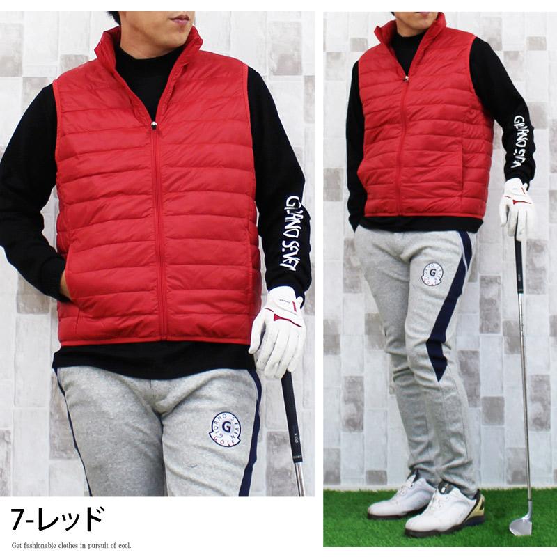 ゴルフ ダウンベスト メンズ ジャケット ゴルフウェア ナイロン 蓄熱