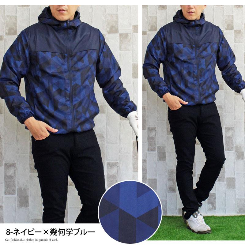 テーラーメイド⭐︎フード付きネイビージャケット幾何学模様で
