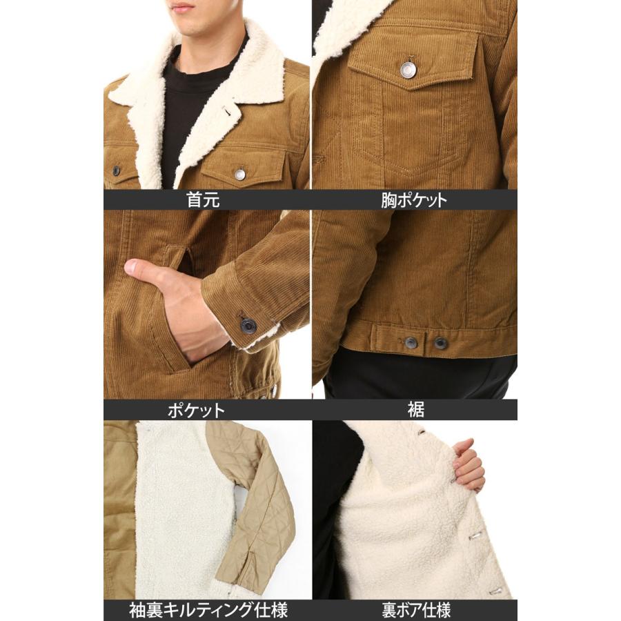 ボアジャケット メンズ Gジャン 裏ボア 中綿ジャケット アウター