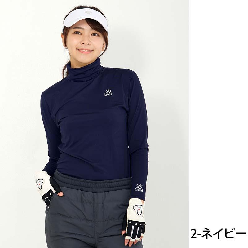 ゼロハリ 長袖 タートルネック インナー トップスネイビー ゴルフ ウェア ゴルフウェア レディース タートルネック インナーシャツ アンダー