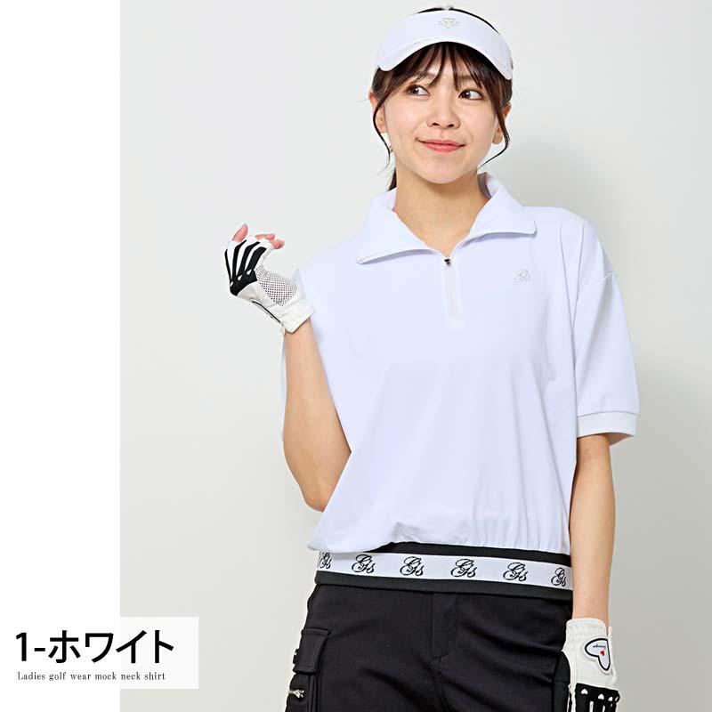 ゴルフウェア レディース gs GOLF ハーフジップ リブロゴトップス