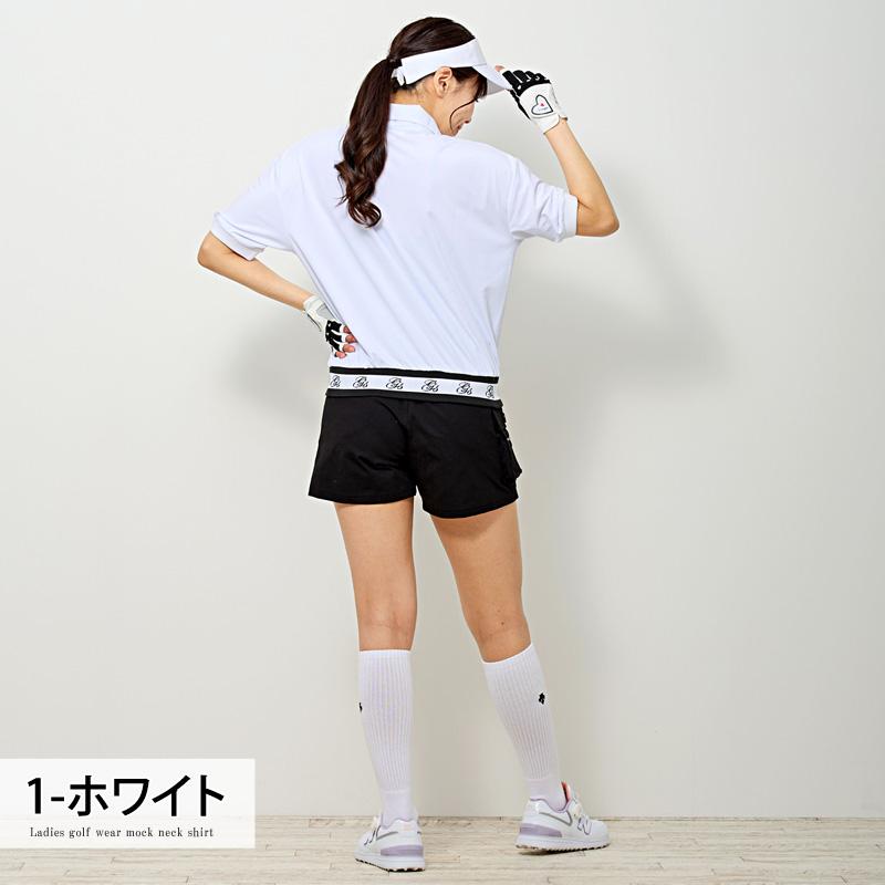 ゴルフウェア レディース gs GOLF ハーフジップ リブロゴトップス